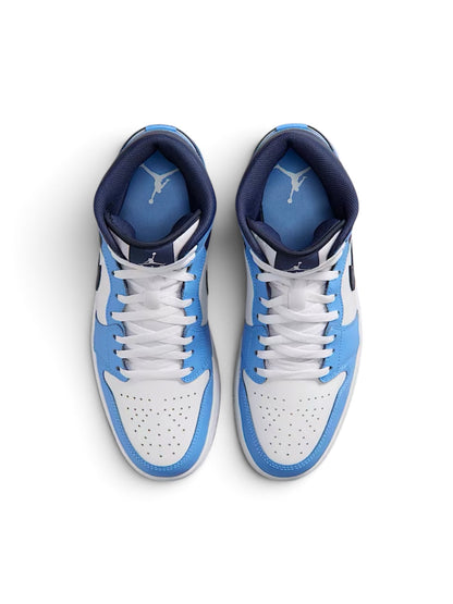 Jordan 1 Mid “University Blue Midnight Navy”